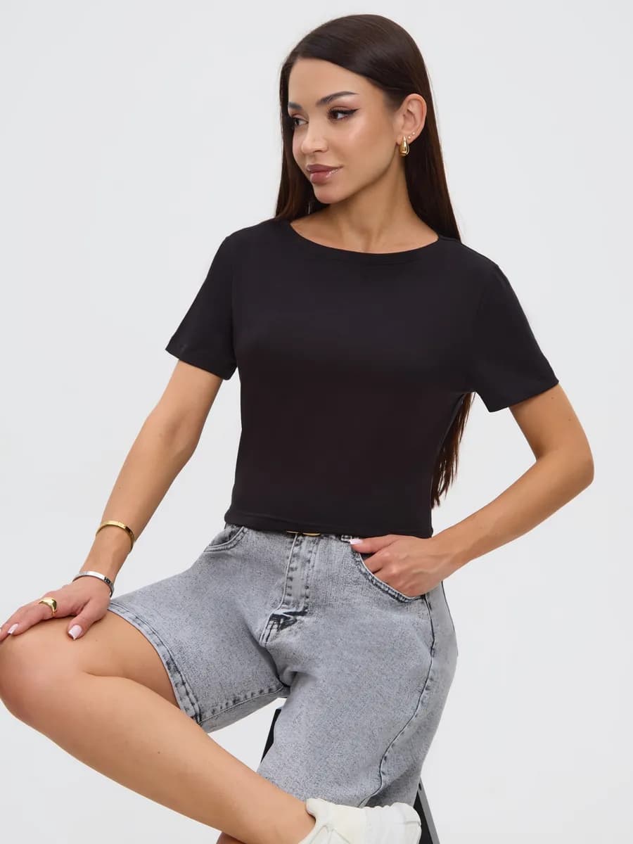 Футболка топ укороченная