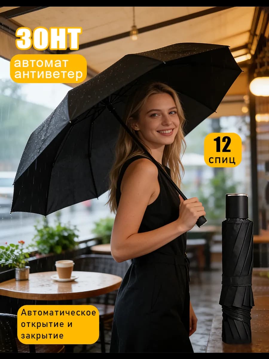 Зонт автомат антиветер складной