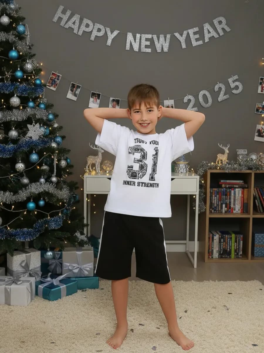 Костюм домашний для мальчика пижама новогодняя