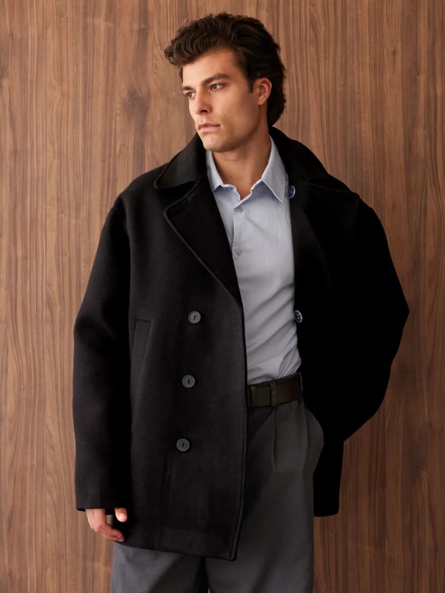 Пальто демисезонное классическое оверсайз