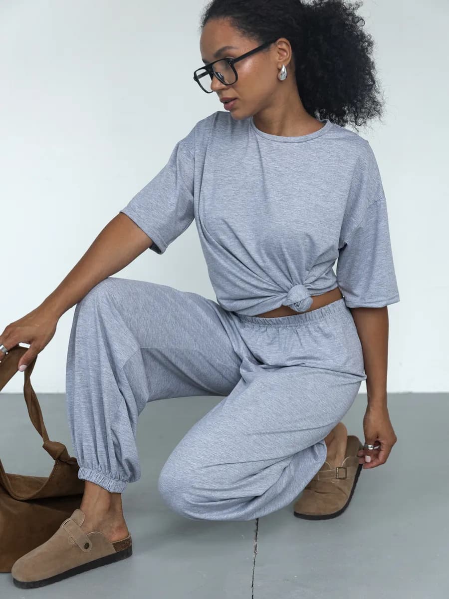 Костюм домашний со штанами пижама теплая