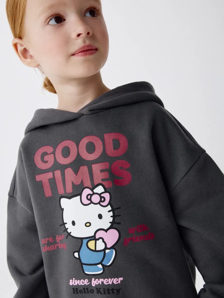 Худи с капюшоном оверсайз с принтом Hello Kitty