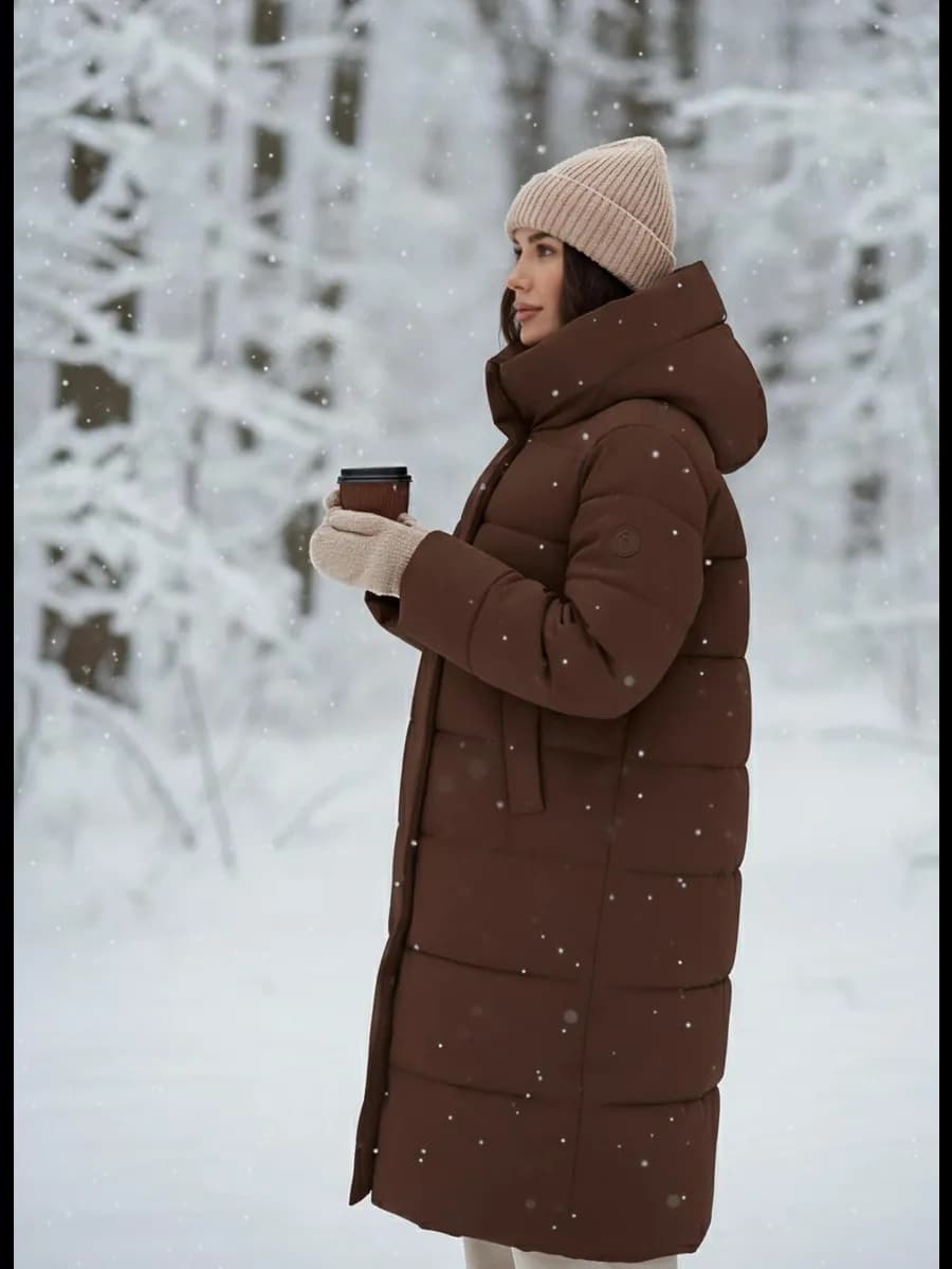 Куртка зимняя длинная с капюшоном