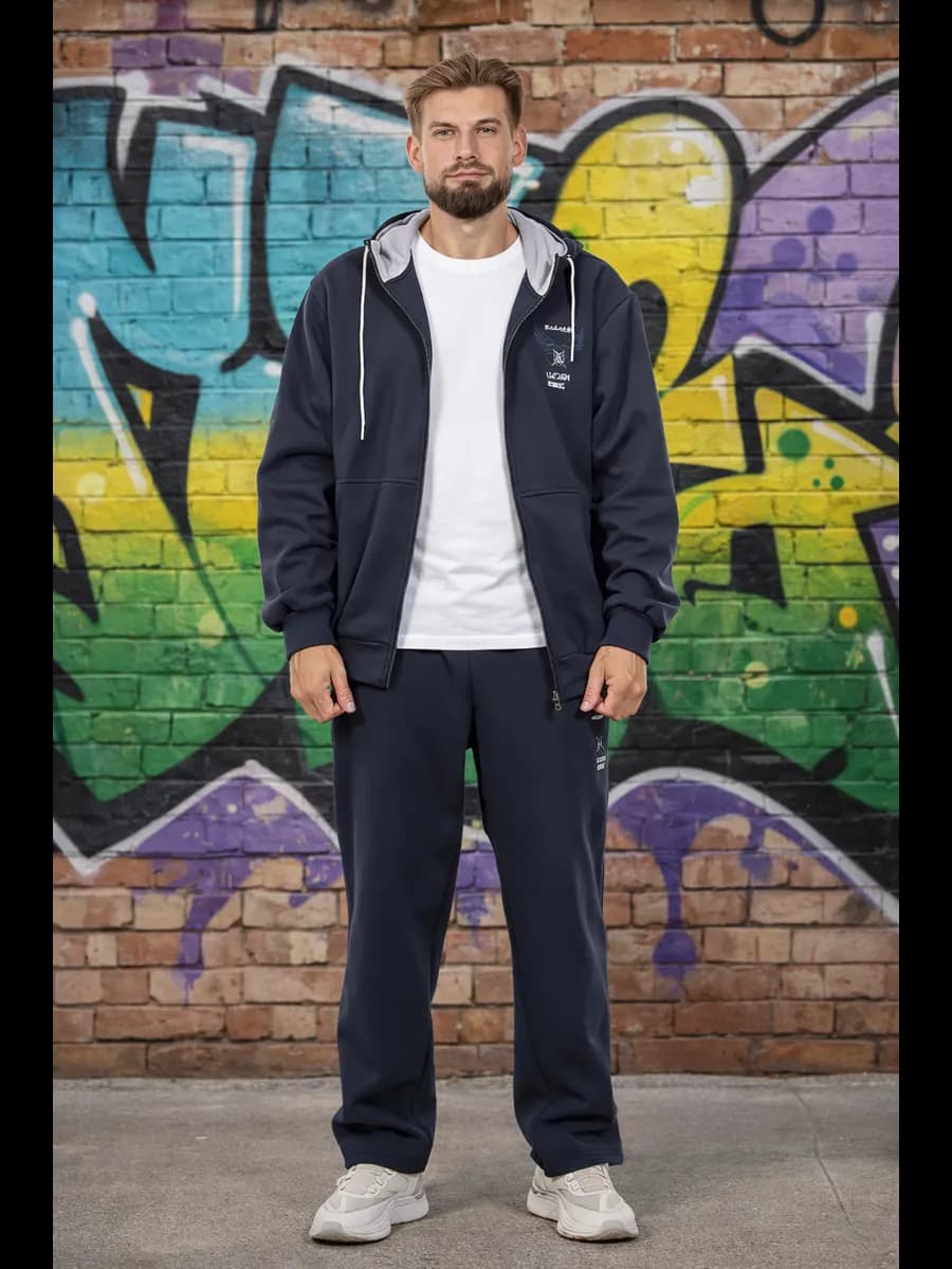 Спортивный костюм теплый с начесом больших размеров