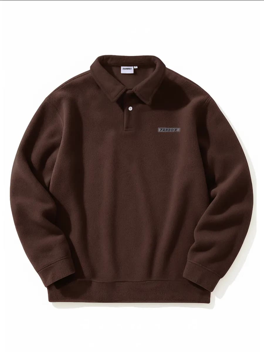 Свитшот поло флисовый оверсайз