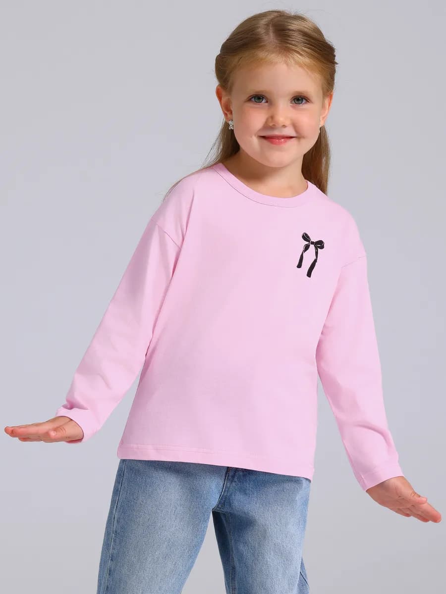 Лонгслив с вышивкой в садик хлопок 100%