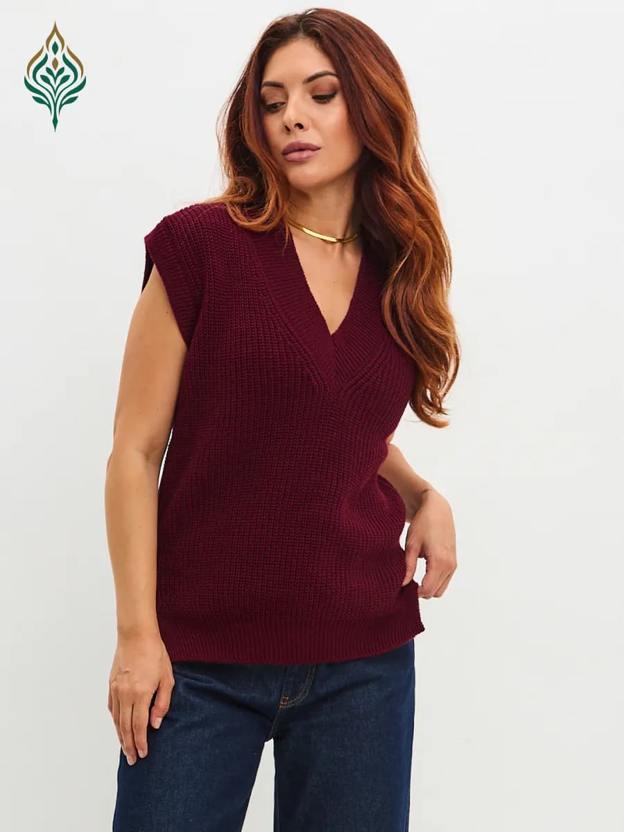 Жилет вязаный трикотажный безрукавка в офис