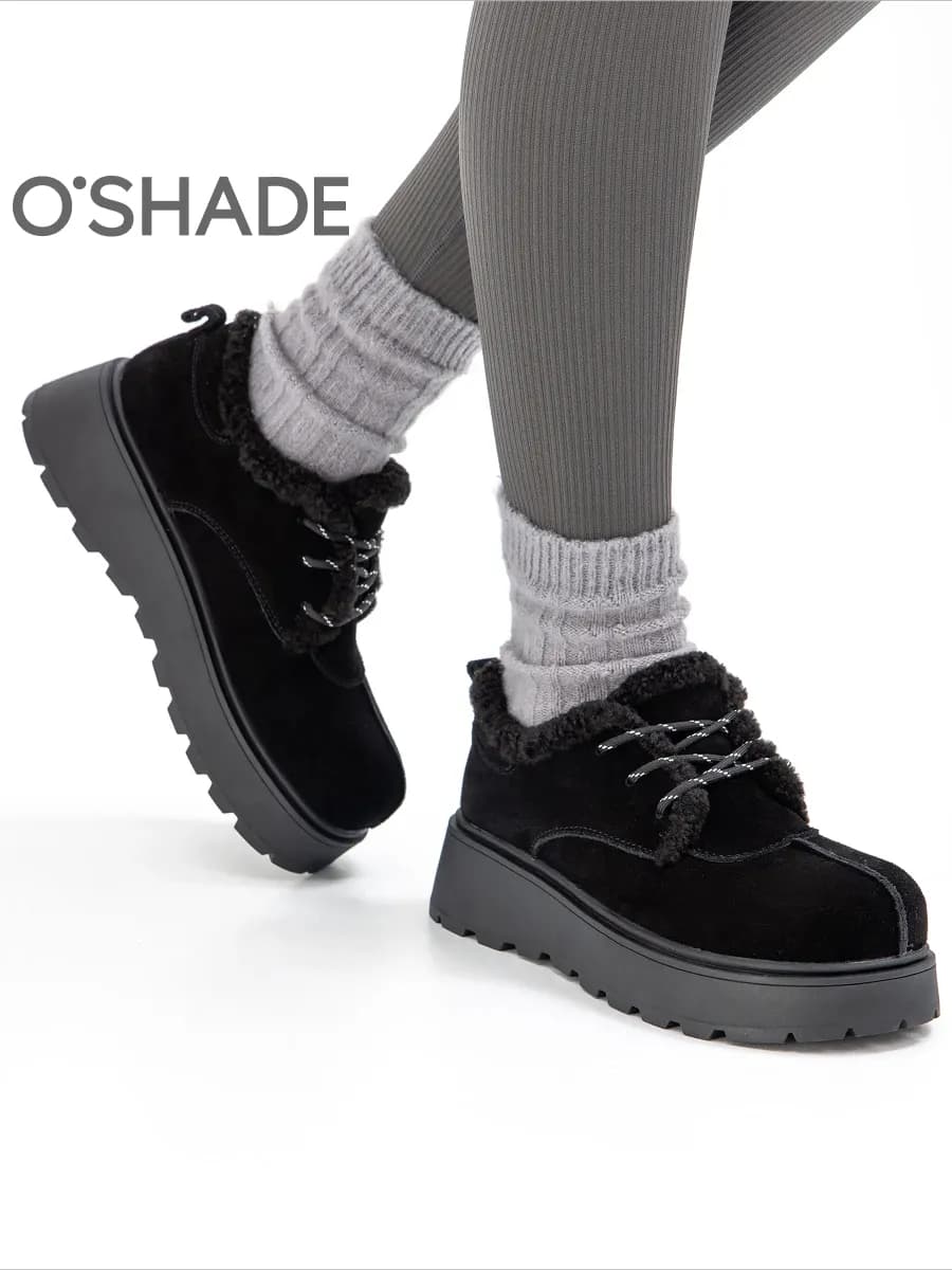 Полуботинки женские на платформе черные