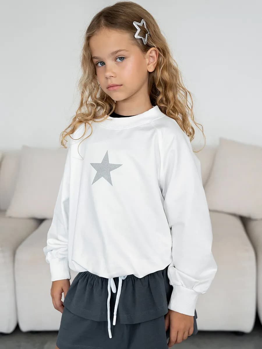 Свитшот для девочки осенний с завязками