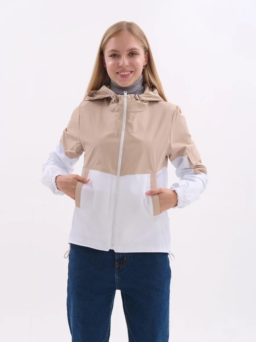 Ветровка демисезонная спортивная бомбер с капюшоном