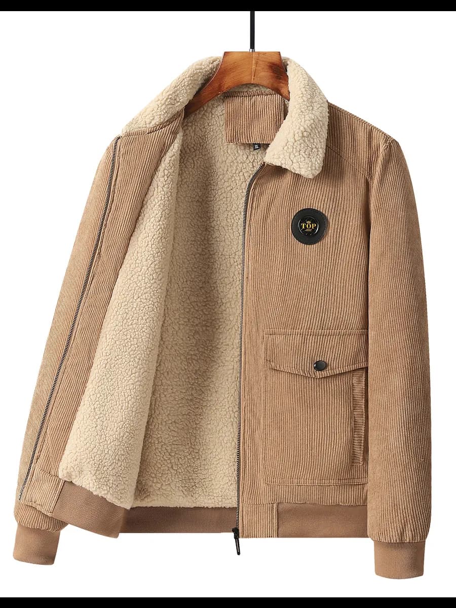 Вельветовая Флисовая куртка Верхняя одежда Пальто