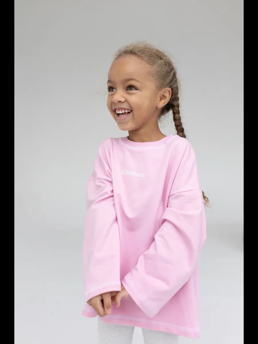 лонгслив оверсайз с принтом сердечко