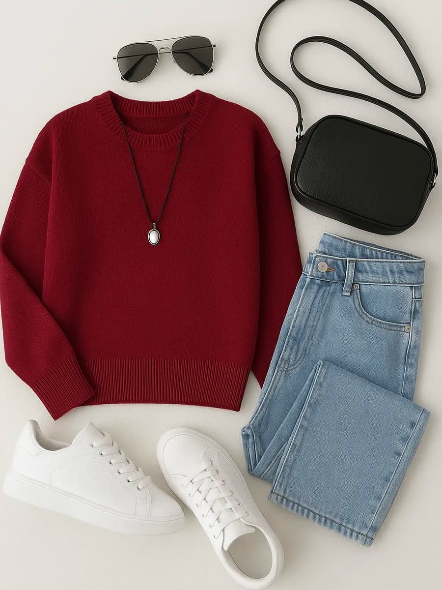 Джемпер вязаный с круглым горлом