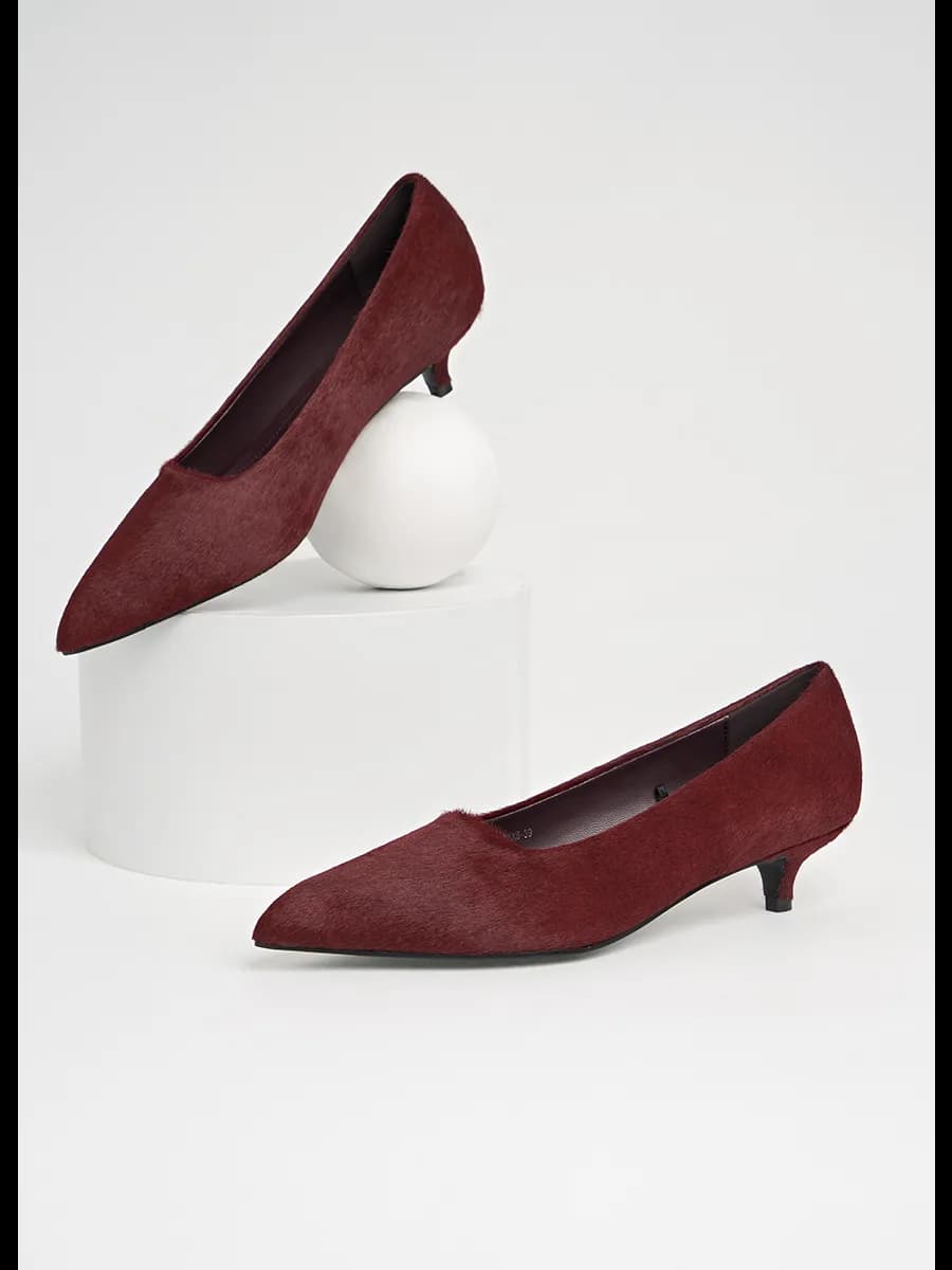 Туфли-лодочки из натуральной кожи с ворсом