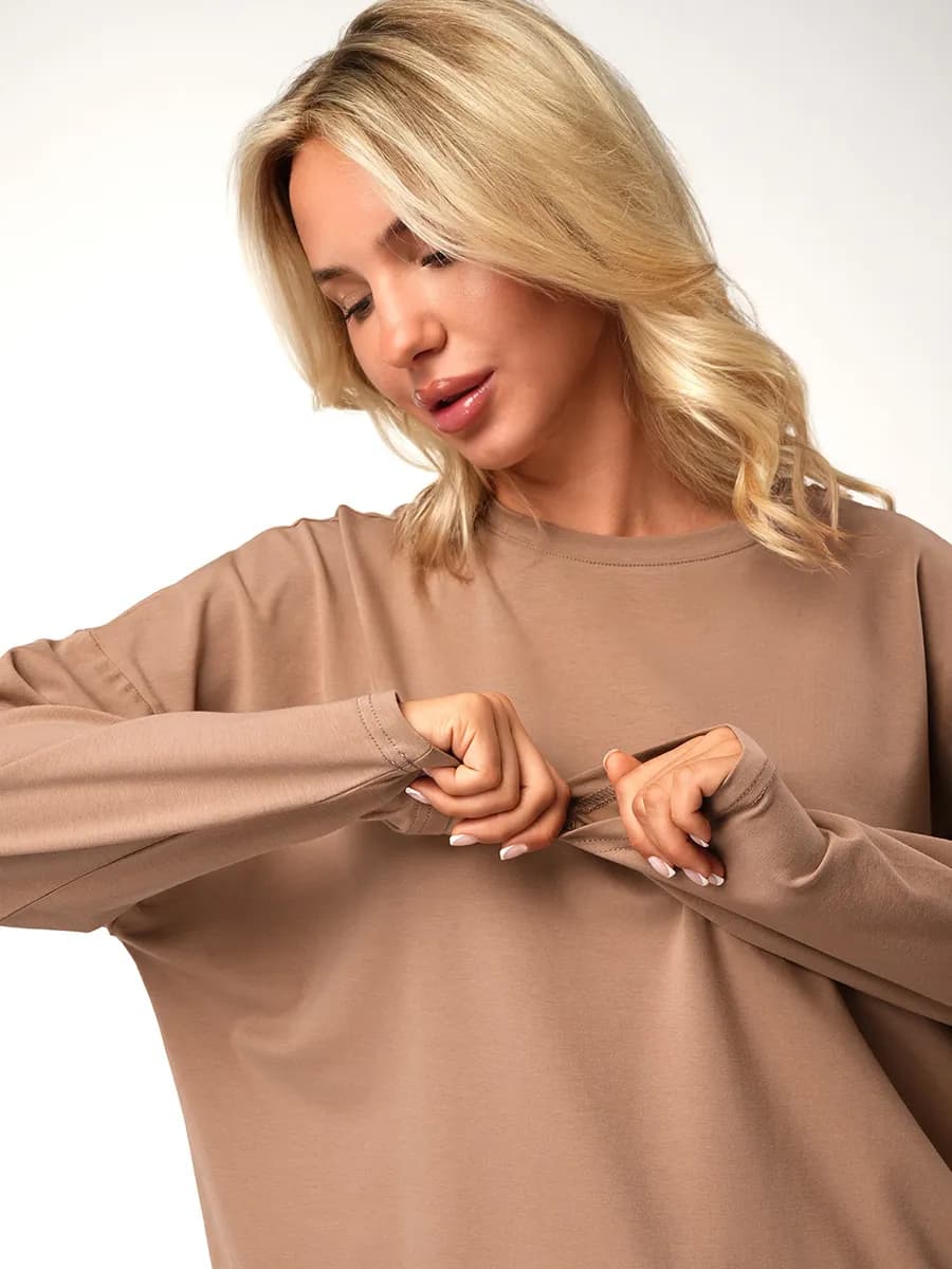 Лонгслив оверсайз хлопковый