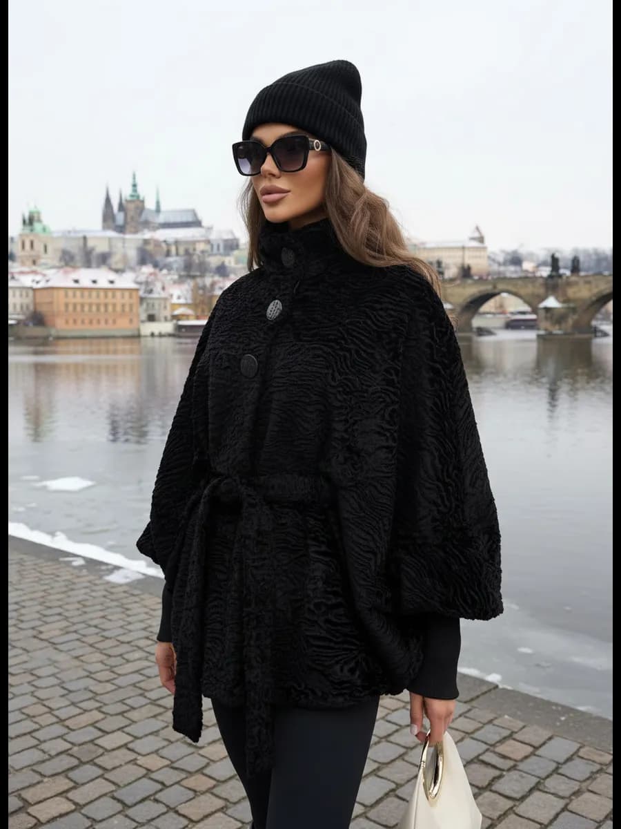 Пальто демисезонное пончо