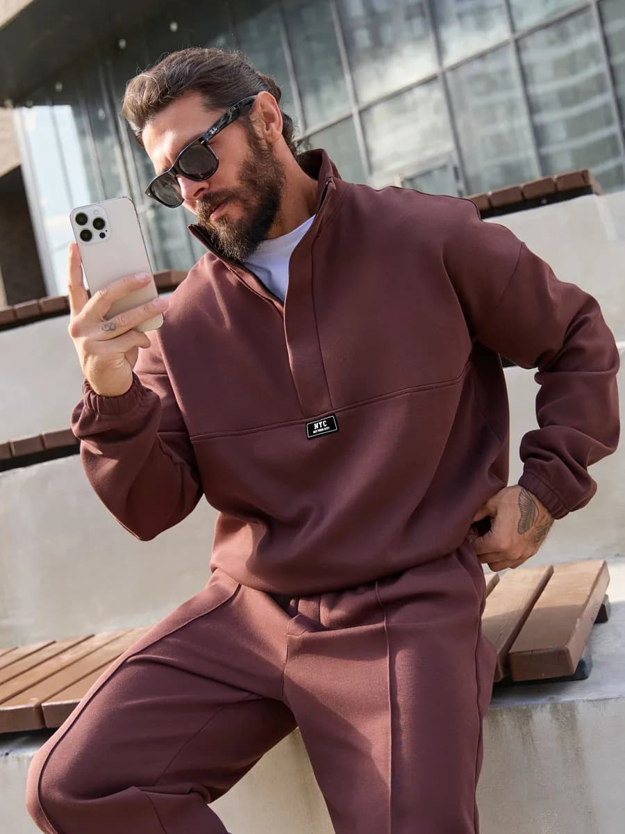 Костюм спортивный полузамок оверсайз