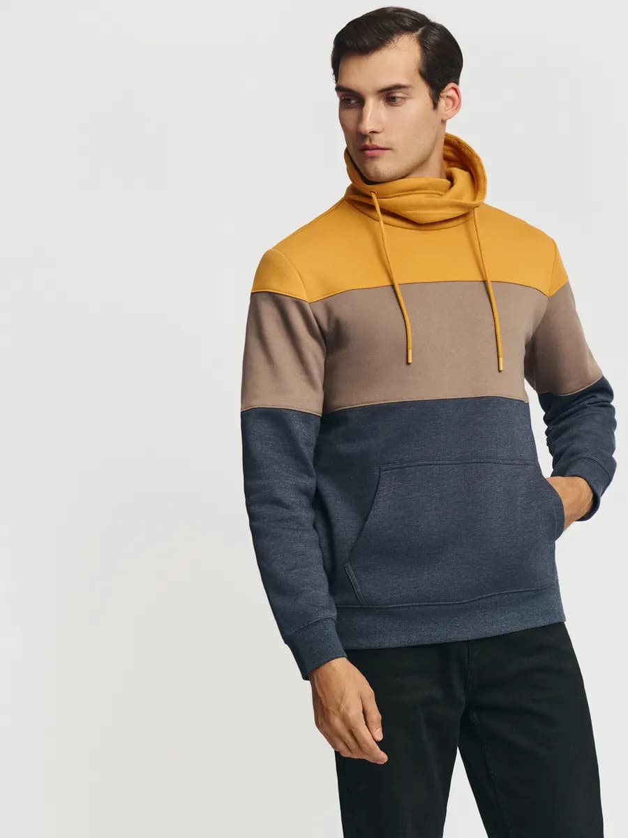 Мужской худи с воротником-хомутом