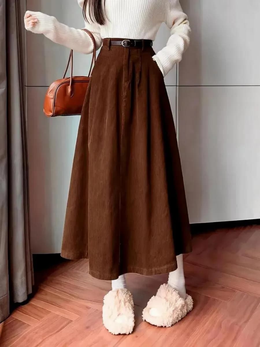 Юбка вельветовая школьная длинная coquette