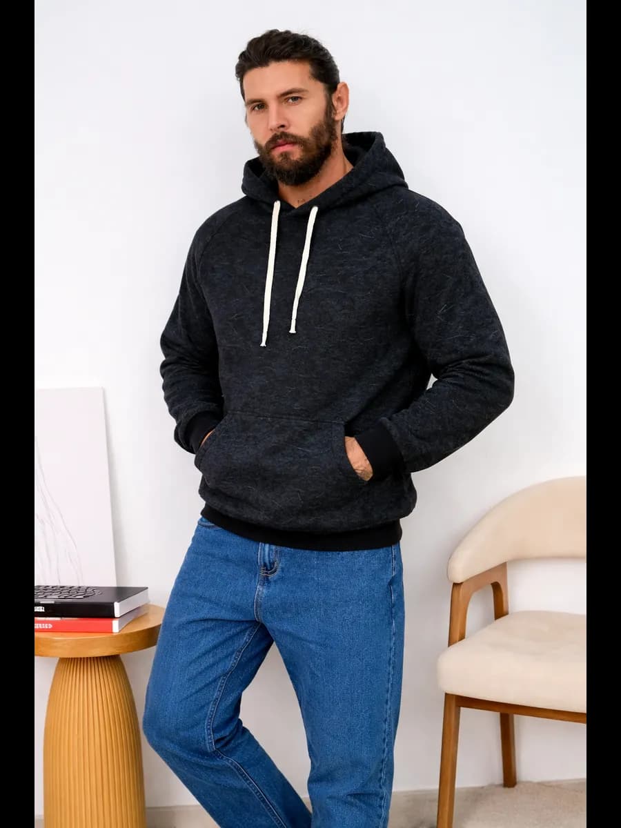 Худи с начесом с капюшоном теплое