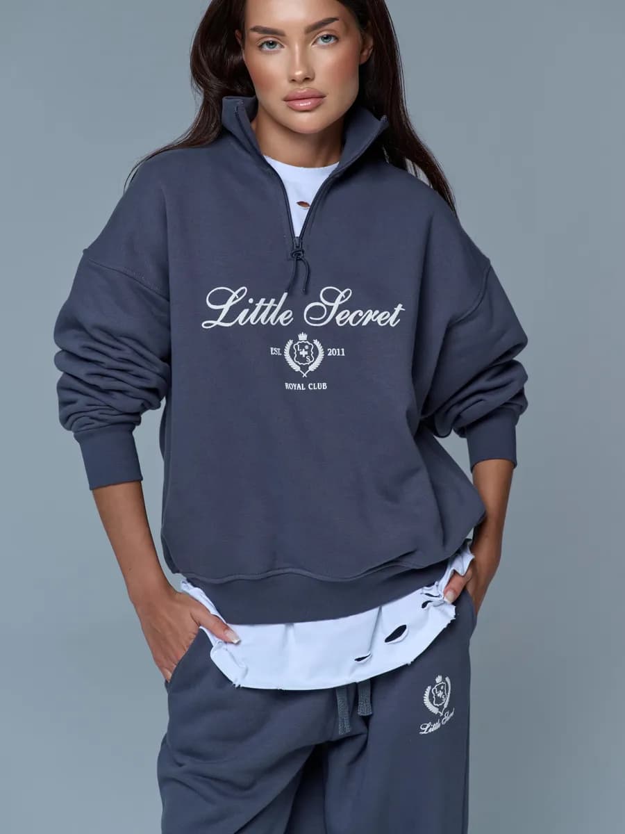 Свитшот оверсайз на молнии с начесом