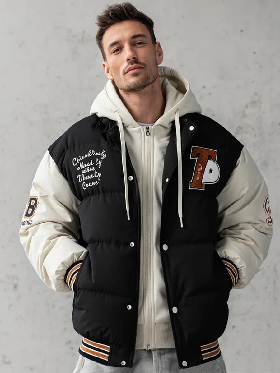 бомбер оверсайз утепленный с капюшоном