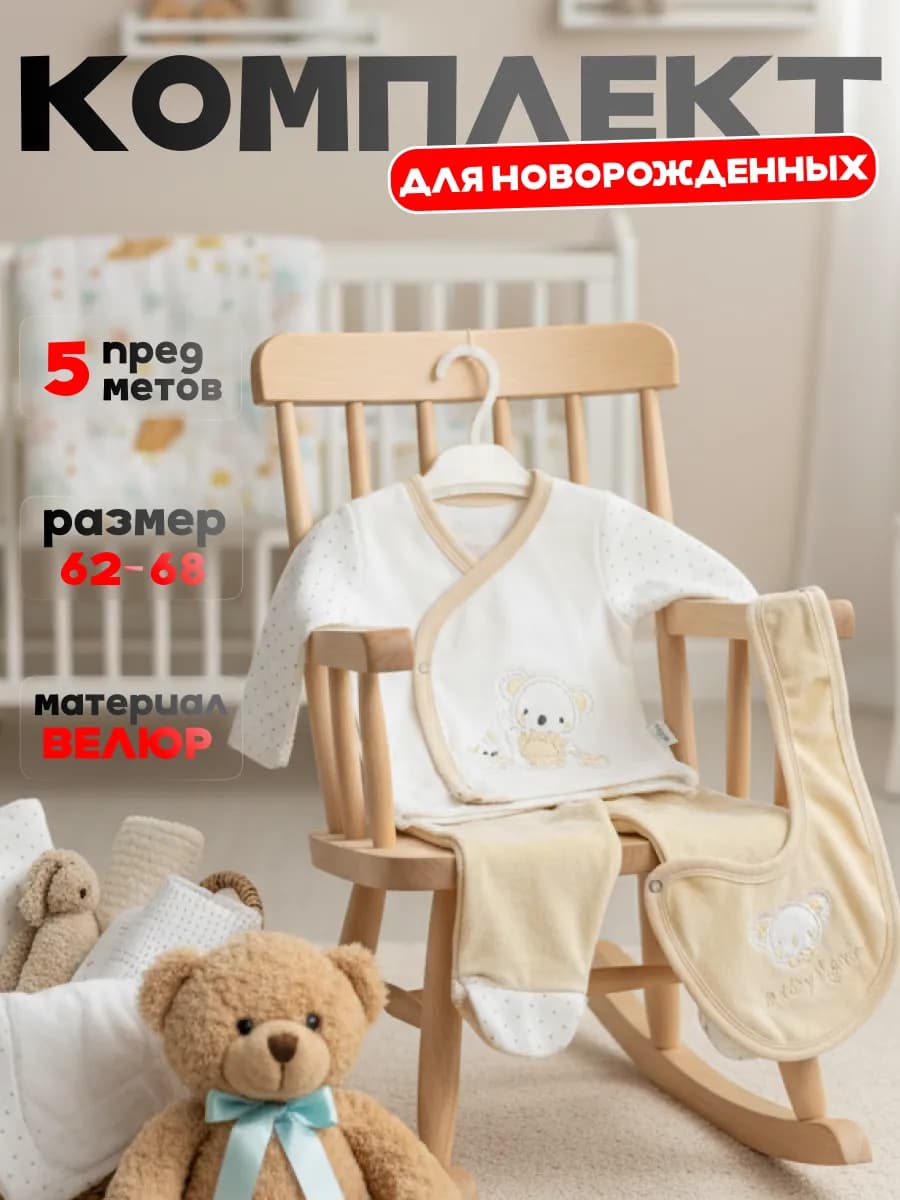 Комплект для новорожденных на выписку из велюра