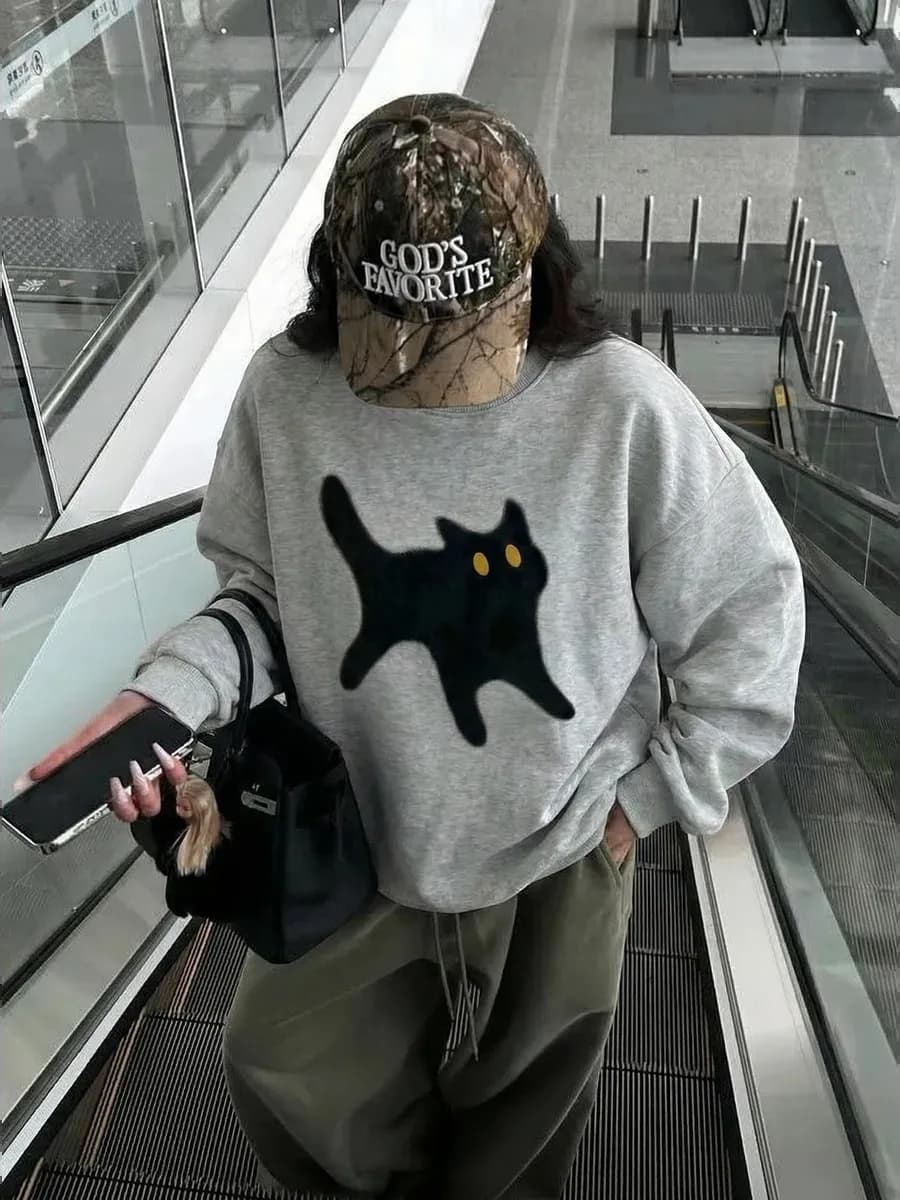 Свитшот оверсайз с принтом