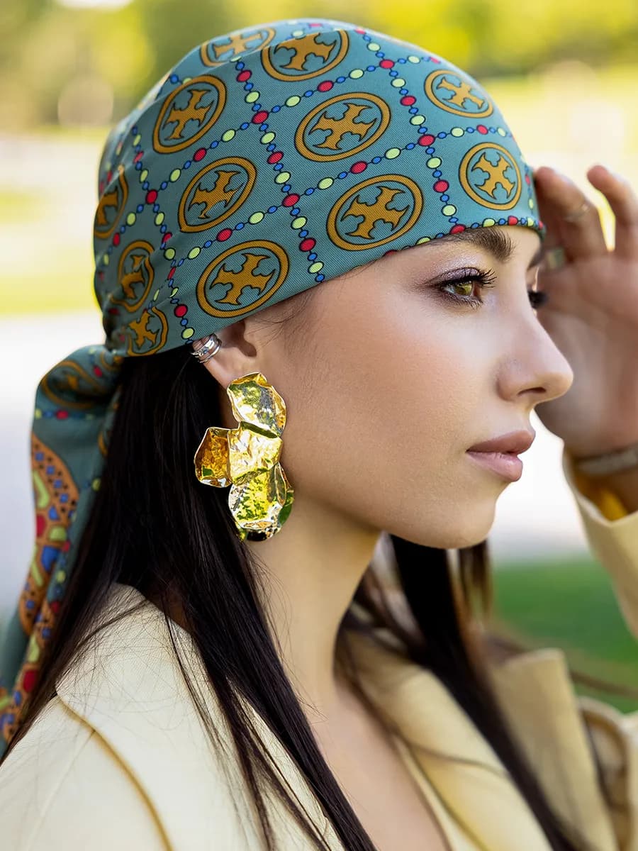 Платок на голову и шею шелковый