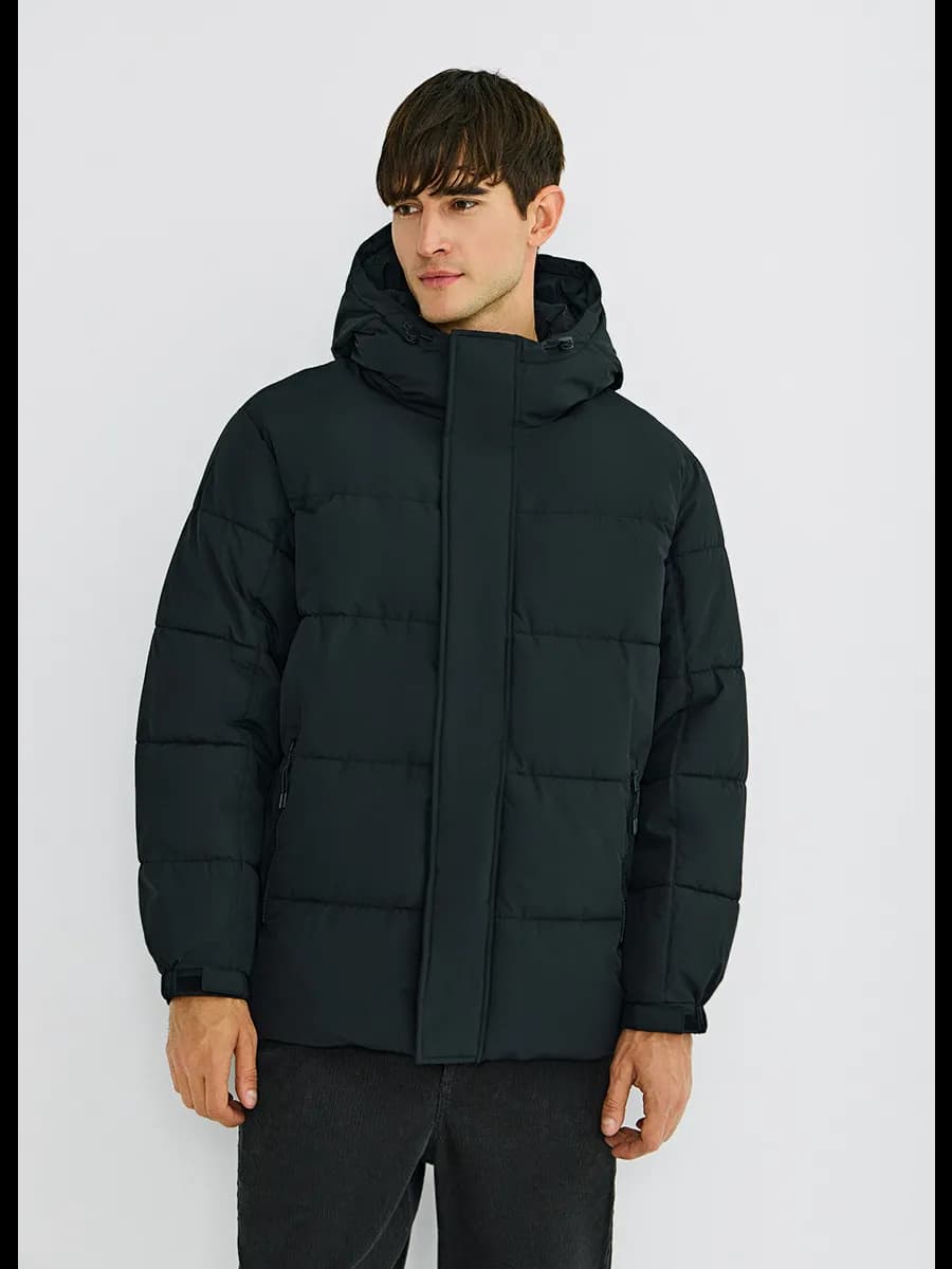 Куртка стеганая пуховик зимний с капюшоном