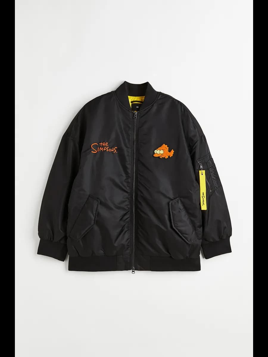 Куртка бомбер без капюшона свободная с принтом Симпсоны