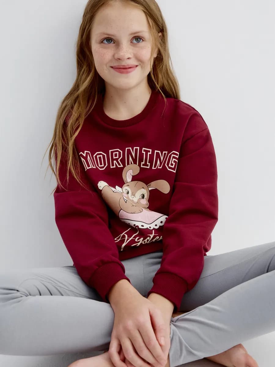 Трикотажная пижама с леггинсами и свитшотом