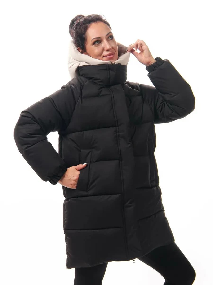 Куртка зимняя утепленная с капюшоном