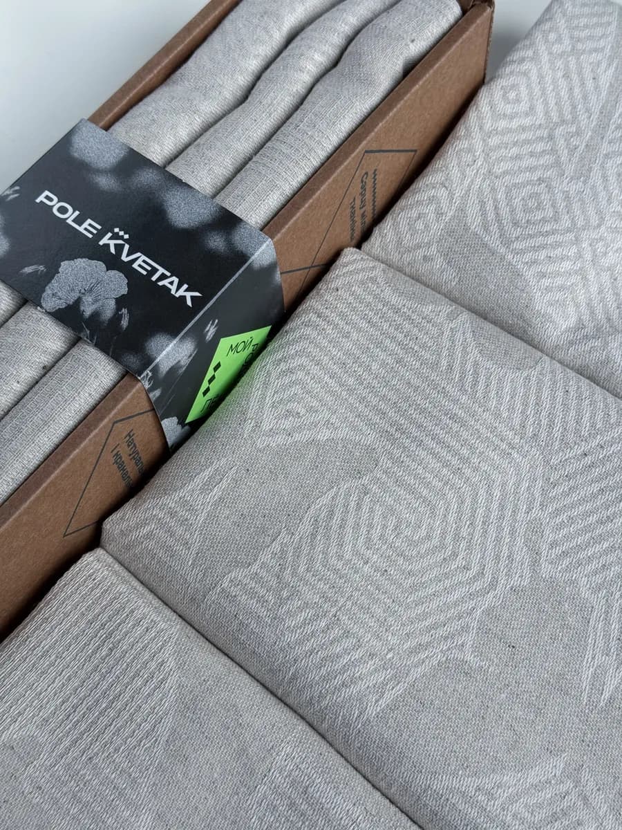 Льняные полотенца кухонные подарочный набор на 8 марта