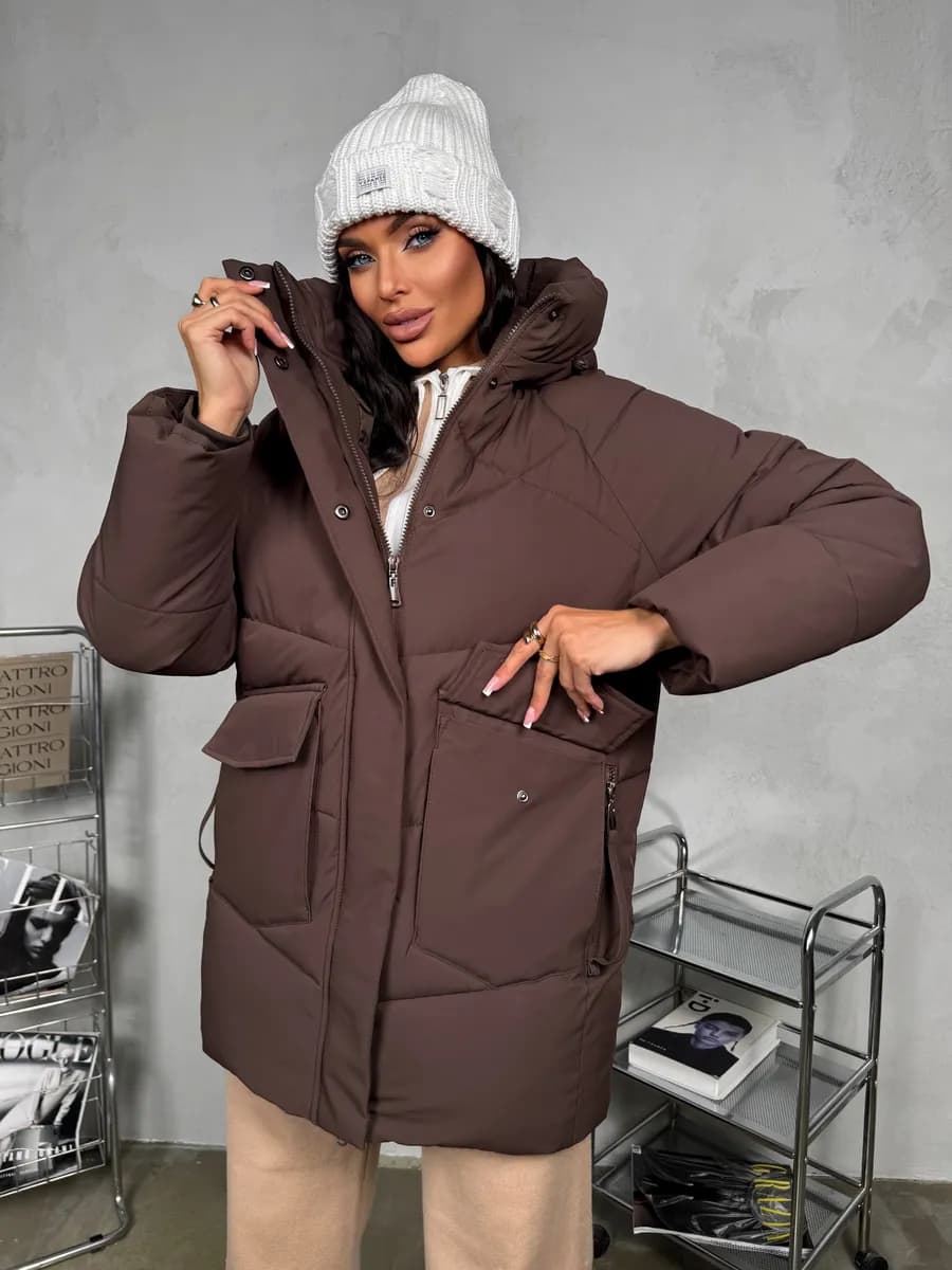 Куртка зимняя длинная с капюшоном