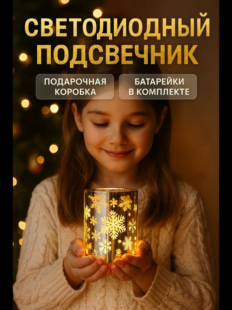 Светодиодный подсвечник в подарочной упаковке