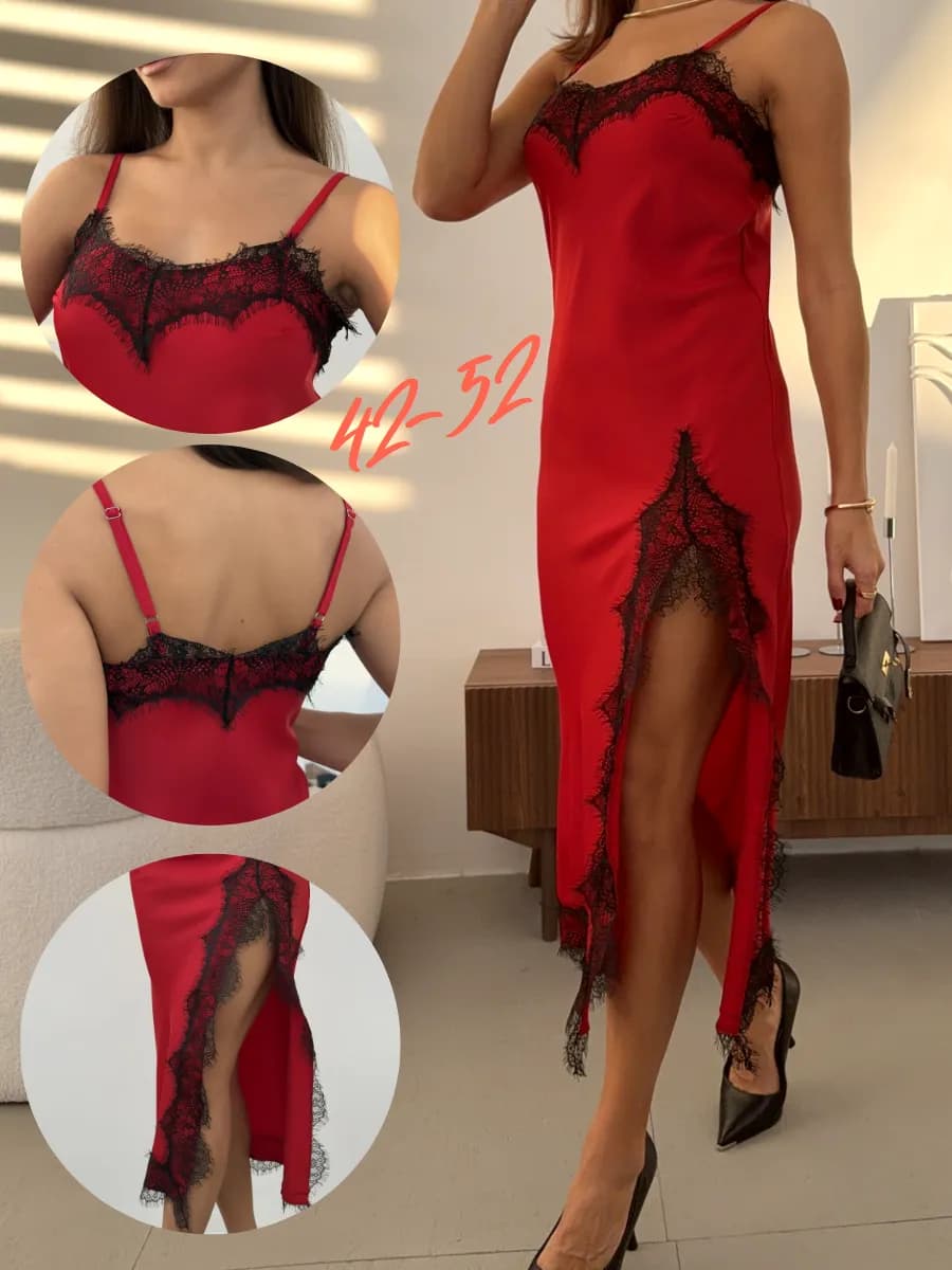 Трендовое платье комбинация с кружевом