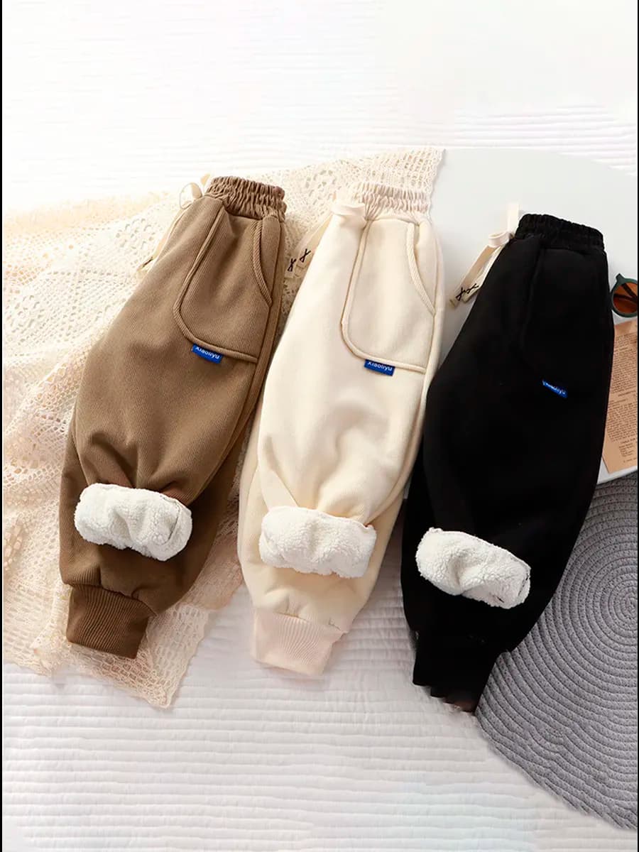 Тёплые штаны джоггеры с начесом для мальчиков и девочек