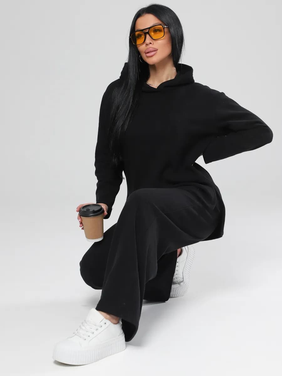 Костюм с брюками палаццо теплый больших размеров новогодний