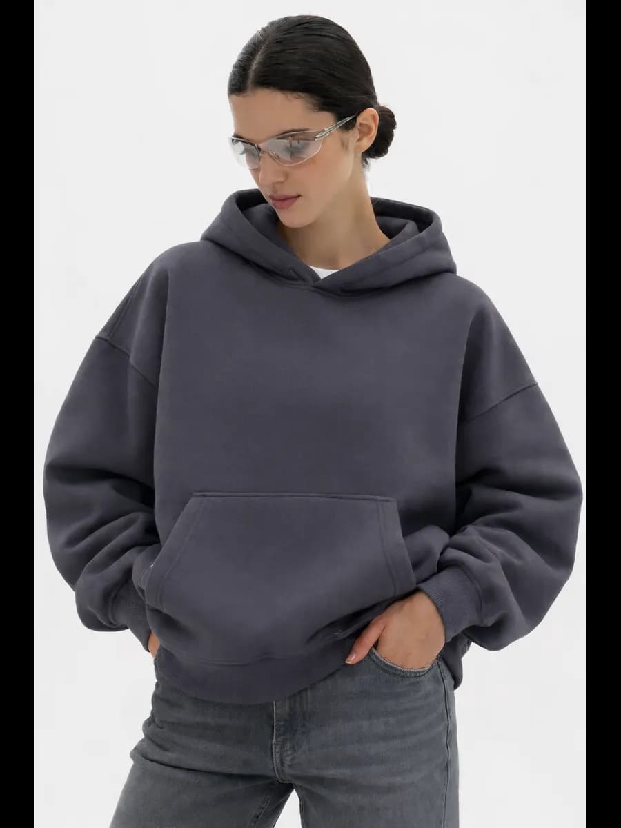 Оверсайз худи с капюшоном и начесом