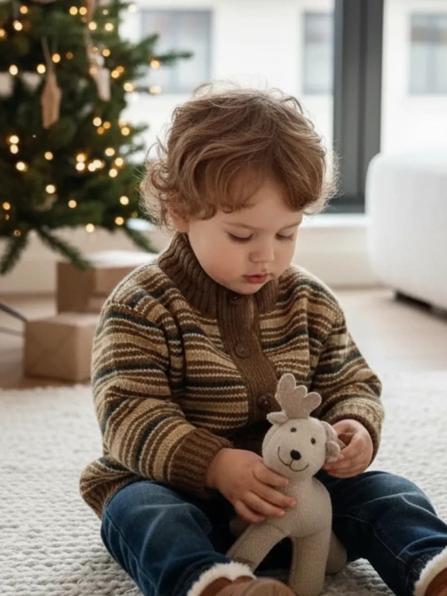 Кардиган детский утепленный вязаный кофточка