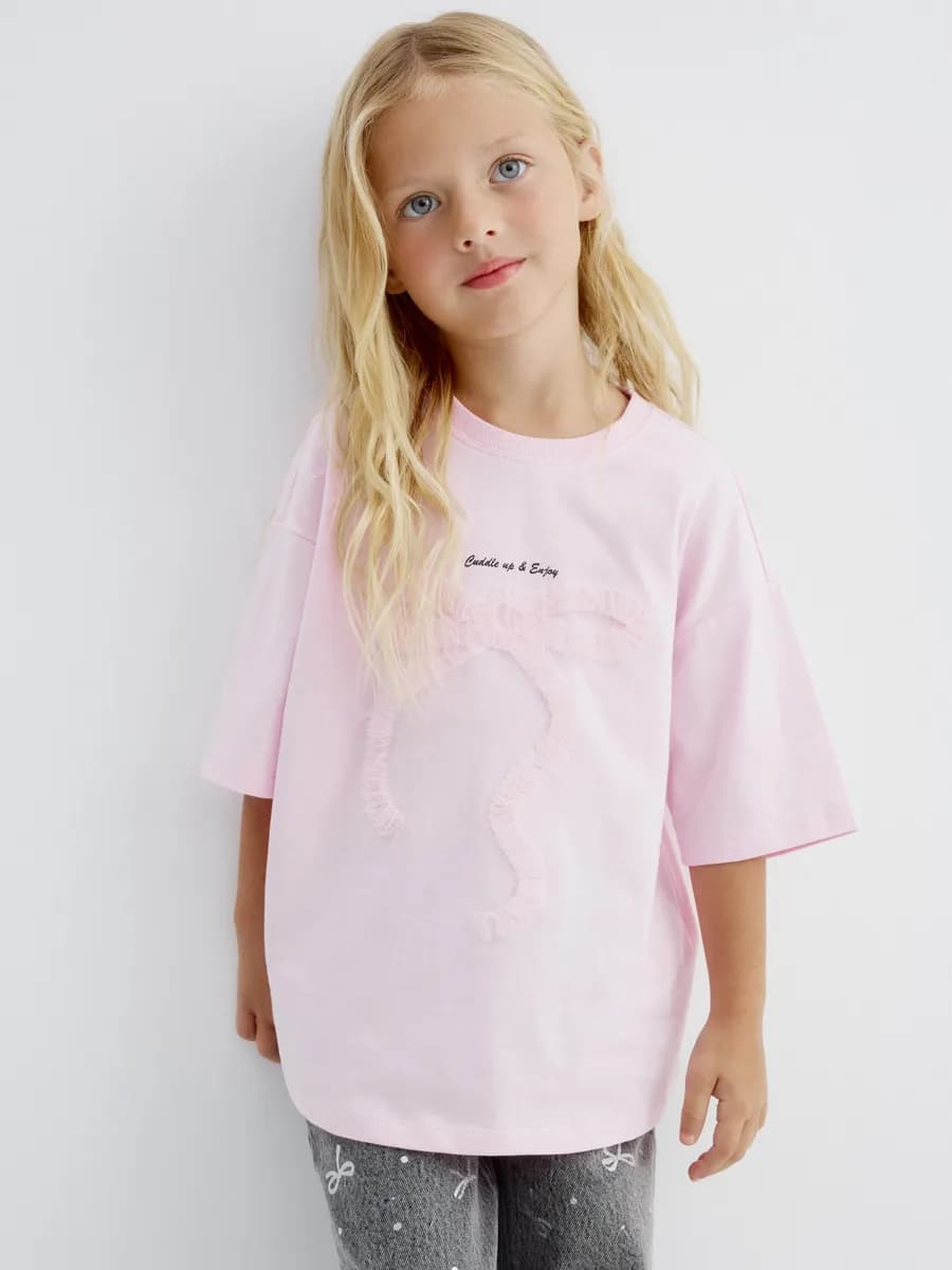 Футболка оверсайз хлопковая новогодняя с принтом