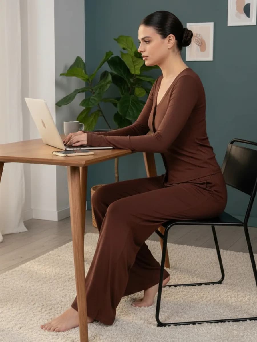 Костюм трикотажный домашний с длинным рукавом