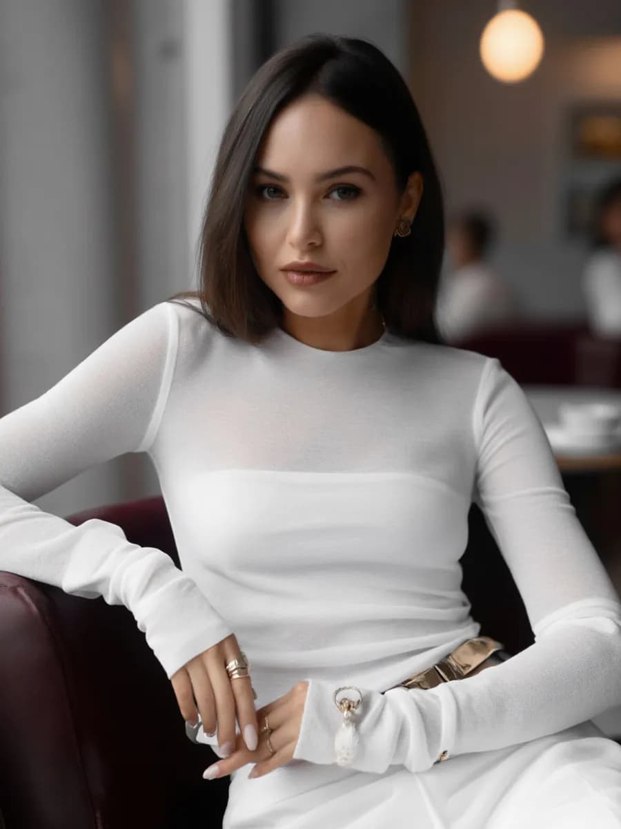 Лонгслив полупрозрачный облегающий нарядный