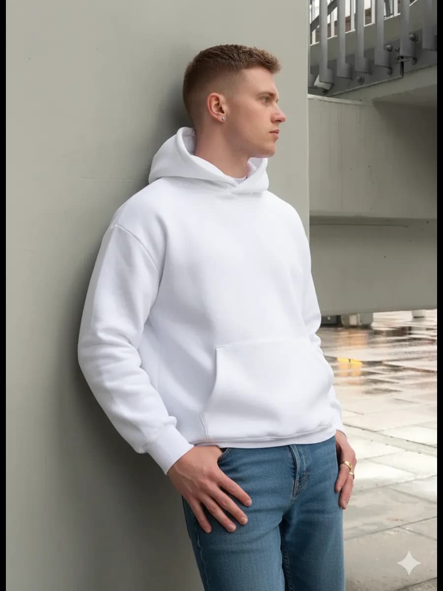 Худи оверсайз с капюшоном и начесом