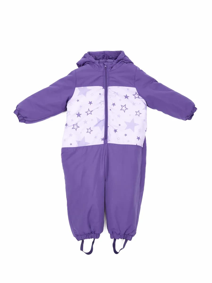 Комбинезон детский демисезонный фиолетовый со звёздами