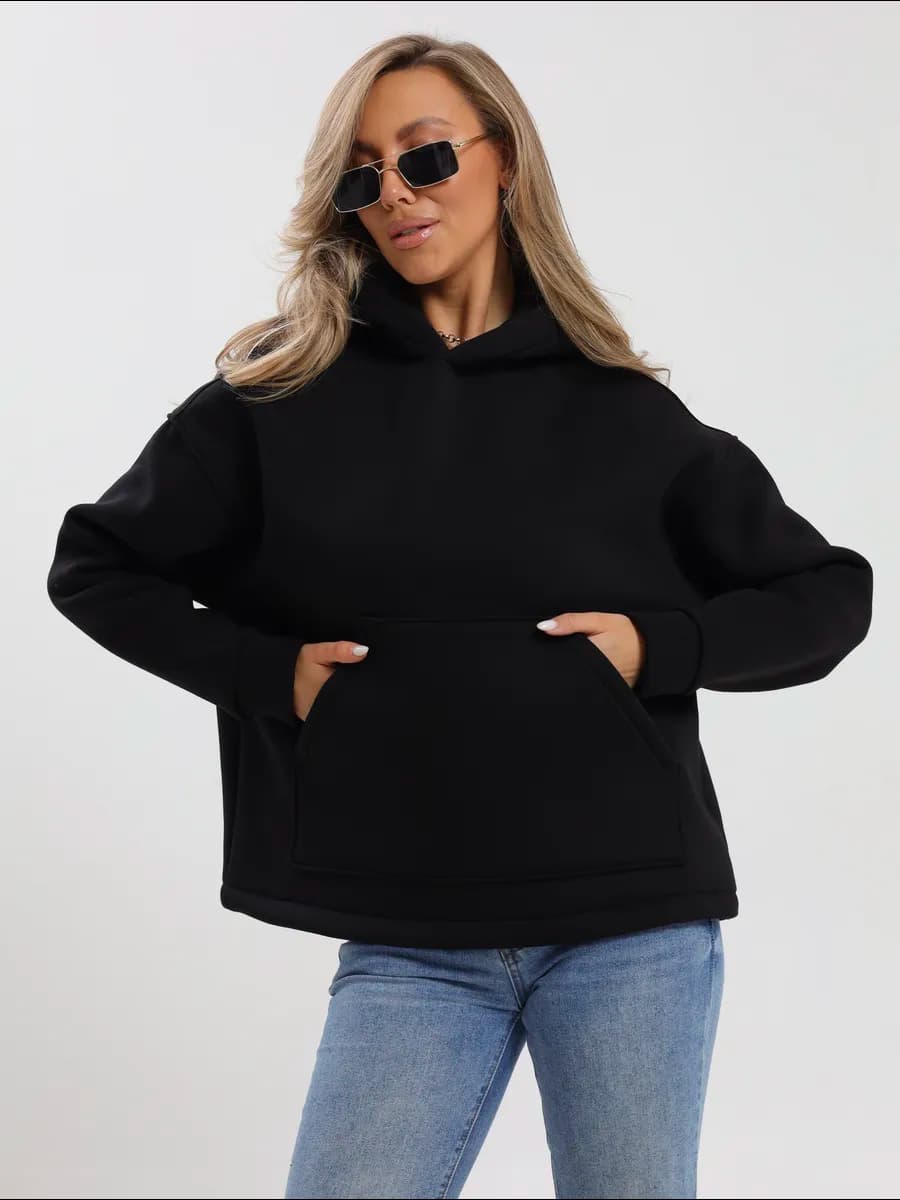 Худи оверсайз с капюшоном теплое с начесом