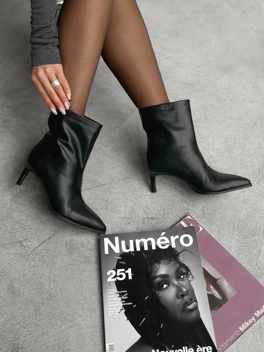 Сапоги кожаные демисезонные ботильоны