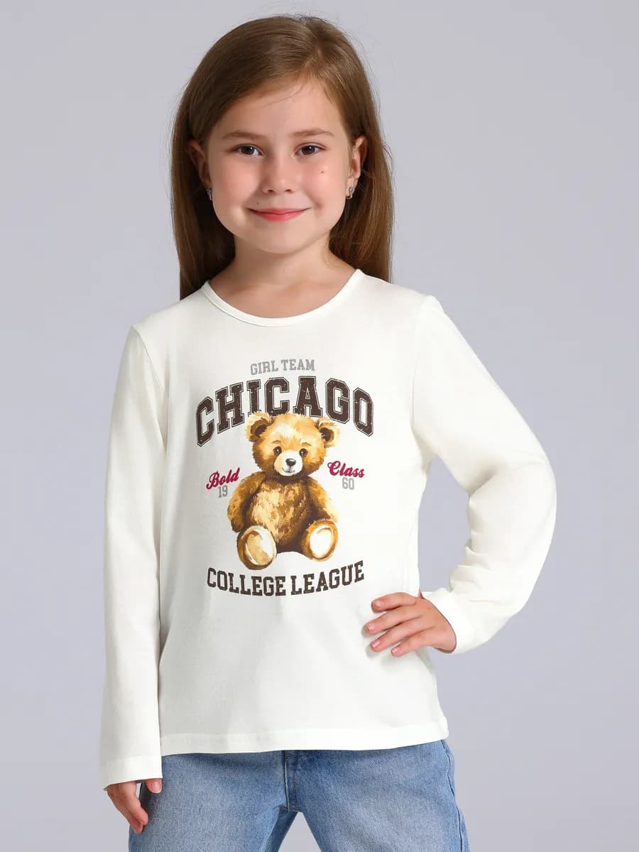 Лонгслив с принтом в садик хлопок 100%