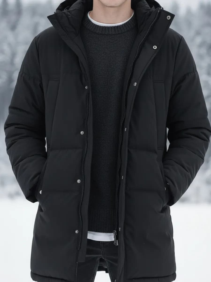 Куртка демисезонная с капюшоном удлинённая